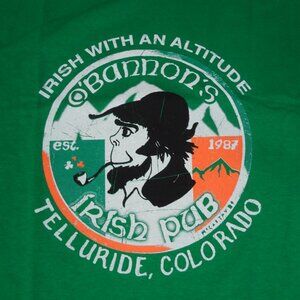 NWT DIVE BAR O'BANNONS IRISH PUB TELLURIDE COLORADO LARGE GREEN T-SHIRT K78